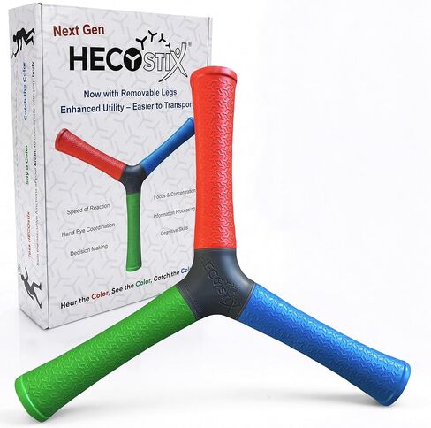 HECOstix Hand-Eye Coordination Trainer (Red/Green/Blue) – Reaction Time & Reflex Tool with Removable Legs | Improves Agility, Focus, & Multisensory Skills | Sports, Fitness, & Fun | All Ages in Saudi Arabia