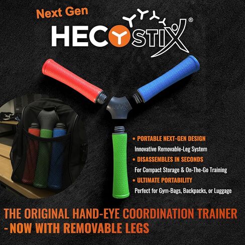 HECOstix Hand-Eye Coordination Trainer (Red/Green/Blue) – Reaction Time & Reflex Tool with Removable Legs | Improves Agility, Focus, & Multisensory Skills | Sports, Fitness, & Fun | All Ages in Saudi Arabia