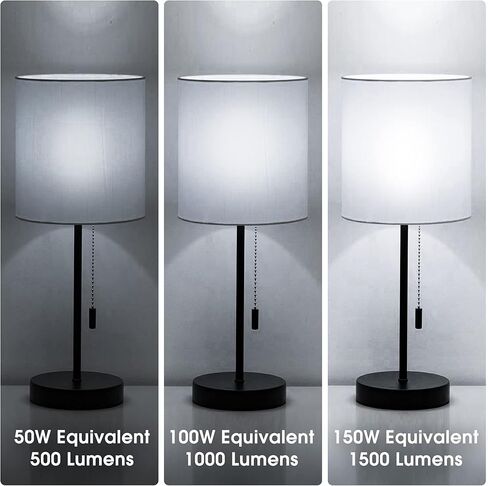 مصابيح إضاءة LED بريجنيت، مصابيح إضاءة LED ثلاثية الاتجاهات 50 100 150 وات مكافئة، مصابيح إضاءة A19 ثلاثية الاتجاهات E26 قاعدة متوسطة، ضوء نهاري أبيض 5000 ك، 500 لومن - 1000 لومن - 1500 لومن، عبوتان in Kuwait