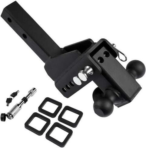 Adjustable Trailer Hitch with 6 Inch Drop Tri Ball 1-7/8 Inch 2 Inch 2-5/16 Inch for 2 Inch Receiver in Kuwait