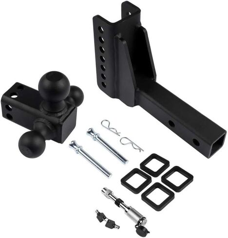 Adjustable Trailer Hitch with 6 Inch Drop Tri Ball 1-7/8 Inch 2 Inch 2-5/16 Inch for 2 Inch Receiver in Kuwait