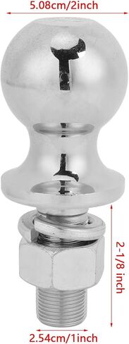 Qqmora 2 Inch Trailer Hitch Ball Heavy Duty Chrome Plated Forged Steel Towing Ball 7500LBS Capacity for Boat Trailer RV ATV SUV with 2 1/8 x 1 Inch Shank in Saudi Arabia
