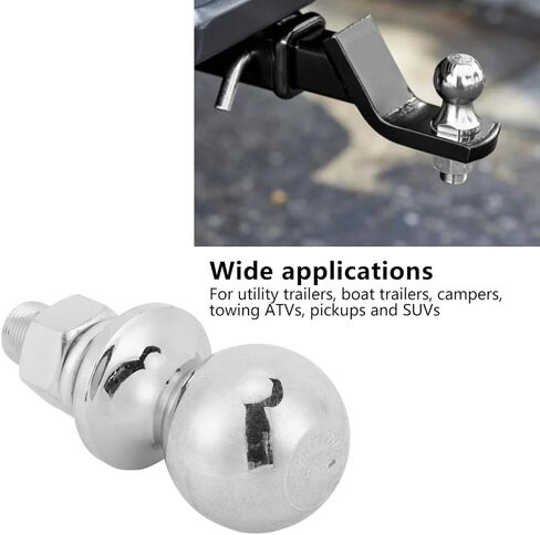 Qqmora 2 Inch Trailer Hitch Ball Heavy Duty Chrome Plated Forged Steel Towing Ball 7500LBS Capacity for Boat Trailer RV ATV SUV with 2 1/8 x 1 Inch Shank in Saudi Arabia
