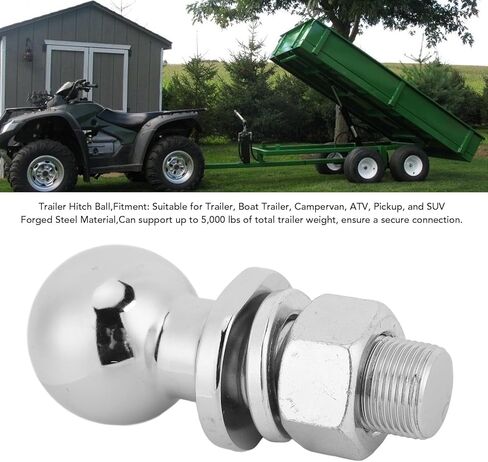 Qqmora Trailer Hitch Ball Forged Steel Heavy Duty 5000lbs Load Capacity 2 Inch Diameter Anti Dust for Boat Trailer Campervan ATV Pickup SUV in Saudi Arabia