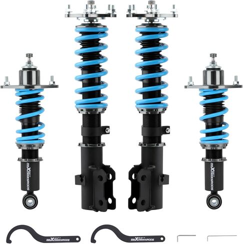 maXpeedingrods Coilover for Honda CR-V 2002-2006, 24 Levels Damper Adjustable Coil-overs Suspension Kit Strut, Height Adjustable T6 Upgraded Lowering Kits Blue in Kuwait