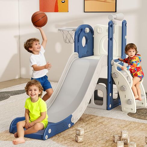 شريحة طفل شريحة طفل للأطفال الصغار مع أطفال كرة السلة Telescope Indoor Outdoor Slide Playground in Kuwait