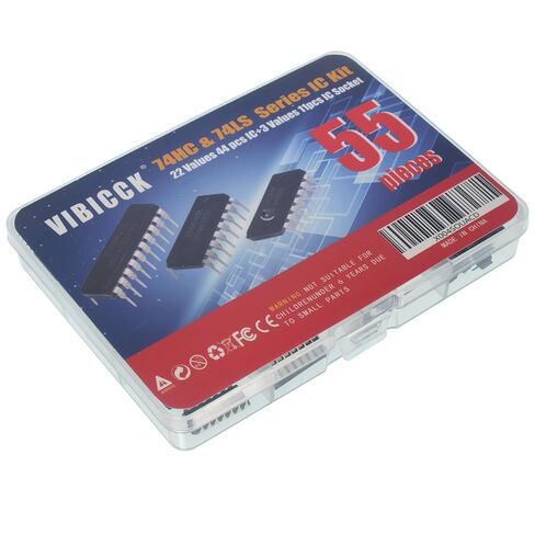 55 قطعة 22 نوعًا من مجموعة متنوعة من سلسلة 74HC و74LS Logic IC ومقبس IC، وسجلات إخراج تحويل السلسلة، وجهاز الإرسال والاستقبال، وعدادات العقد، ومتعدد الإرسال/أجهزة فك التشفير، ورقاقة محولات سداسية in Kuwait