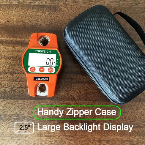 ميزان رافعة صغير مع حقيبة تخزين، علبة من الألومنيوم المصبوب، مقياس معلق رقمي مع خطافات، 600 رطل / 300 كجم، شاشة عرض خلفية كبيرة، موازين معلقة لصيد الغزلان في المزرعة، وظيفة القراءة in Kuwait