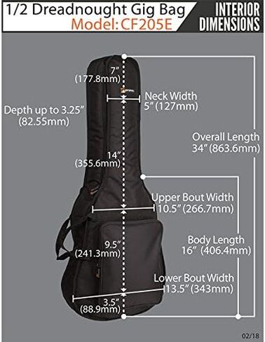 Protec 1/2 Dreadnought Guitar Gig Bag - Silver Series, Model CF205E in Saudi Arabia