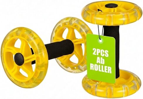 Exercise Ab Roller Wheel Tummy Weight Equipment Abdominal Roller Hand Weights Dumbbell for Yellow Fitness Device in Saudi Arabia