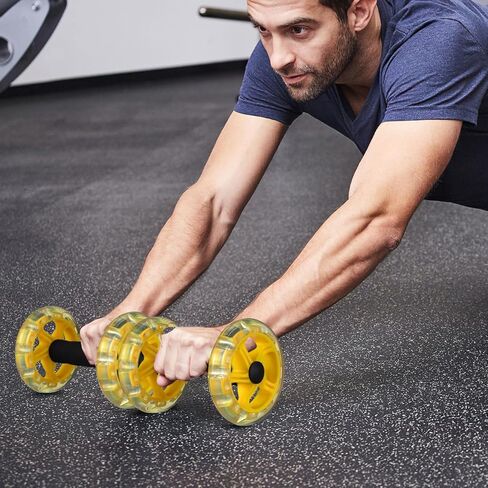 Exercise Ab Roller Wheel Tummy Weight Equipment Abdominal Roller Hand Weights Dumbbell for Yellow Fitness Device in Saudi Arabia