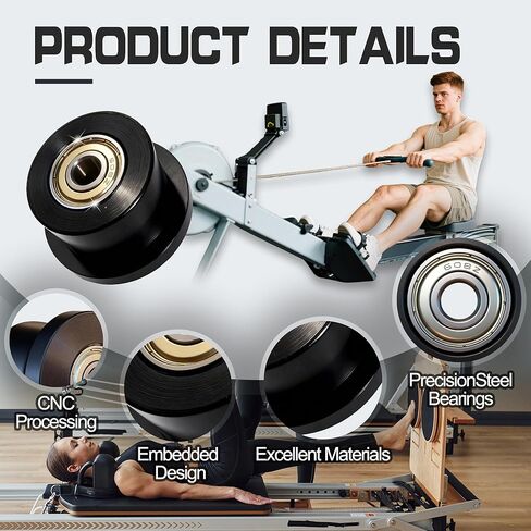 Machined Wheels/Rollers Compatible with Total Gym,Replacement Parts for 1000,1100,1400,1500,1600,1700,1800,1900,Achiever,Force,Gold,Max,Platinum,Plus,Pro,Supra,Supreme,Ultima,Ultra,XLI,4Pcs in Saudi Arabia
