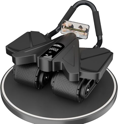 معدات رياضية منزلية من Ab Roller - أسطوانة عضلات ذات 4 عجلات مع شاشة LCD، معدات تمرين مثالية للمنزل - دعم مريح للكوع مع مقابض مضادة للانزلاق - عدد الوقت والسعرات الحرارية in Kuwait