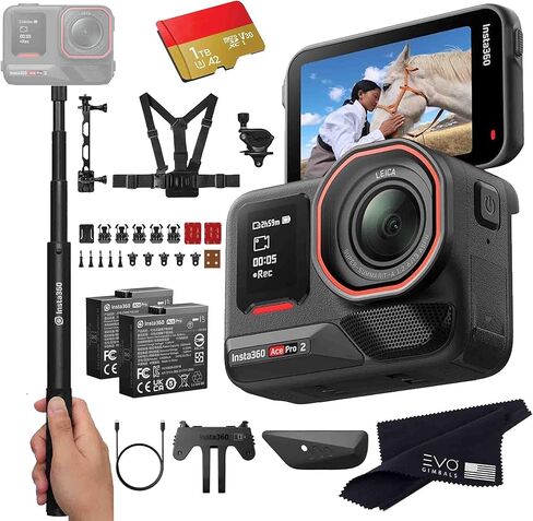 Insta360 Ace Pro 2 Snow Bundle- 8K Waterproof Action Camera Co-Engineered with Leica, Flagship 1/1.3" Sensor, 8K30, 2.5" Flip Screen|Includes Snow Bundle, Invisible Selfie Stick (1TB) in Saudi Arabia