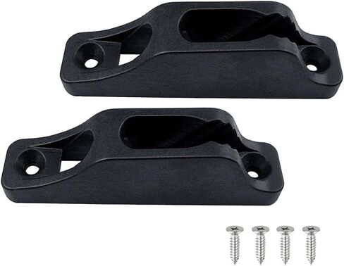 2 Pack Black Nylon Kayak Cord Lock Rope Cleats 3.4" × 0.8" in Saudi Arabia
