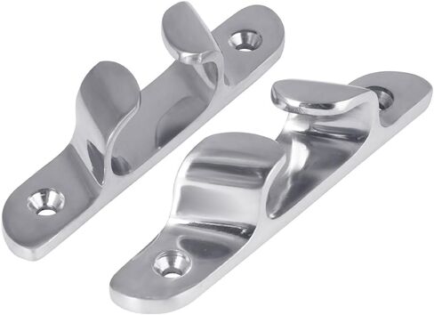 White Water 6064S 9" Angled Bow Chocks – 316 Stainless Steel Marine Grade Cleats for Docking & Mooring – Heavy-Duty Pair for Yachts, Boats – Mirror Finish – 1-Year Warranty in Saudi Arabia