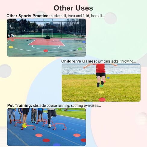 50 قطعة من المخاريط المسطحة مقاس 6 بوصات للتدريب الرياضي: مخاريط ميدانية غير قابلة للانزلاق لتدريب كرة القدم، معدات ممارسة خفة الحركة السريعة لرياضات كرة القدم وكرة السلة، 5 ألوان in Kuwait