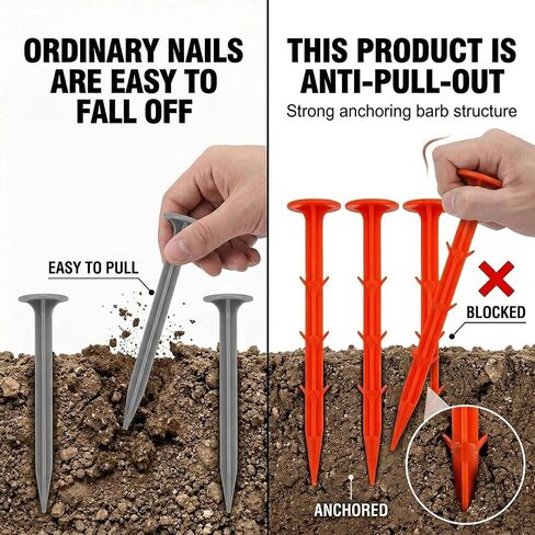 30 Pack 5.9 Inch Red Property Line Markers, Survey Stakes for Garden Edging, Lawn Boundaries, Weed Barrier, Landscape Fabric, High Visibility Survey Markers in Kuwait