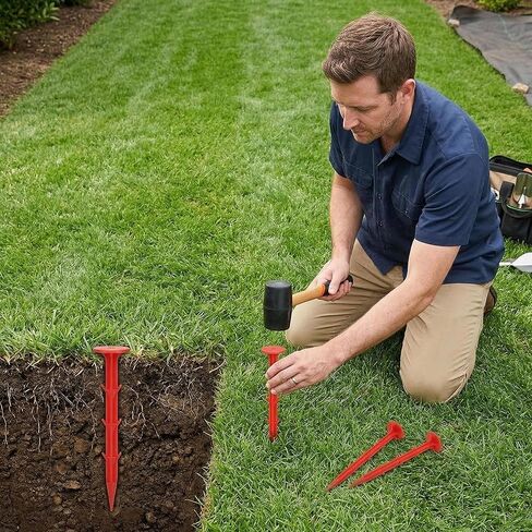 30 Pack 5.9 Inch Red Property Line Markers, Survey Stakes for Garden Edging, Lawn Boundaries, Weed Barrier, Landscape Fabric, High Visibility Survey Markers in Kuwait