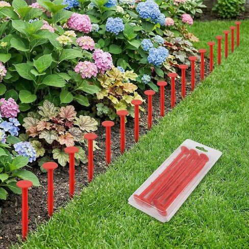 30 Pack 5.9 Inch Red Property Line Markers, Survey Stakes for Garden Edging, Lawn Boundaries, Weed Barrier, Landscape Fabric, High Visibility Survey Markers in Kuwait