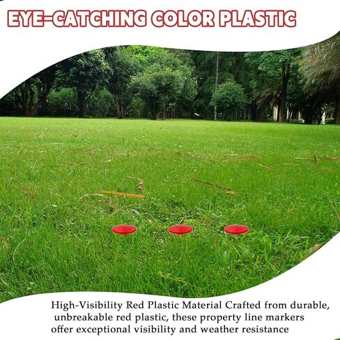 30 Pack 5.9 Inch Red Property Line Markers, Survey Stakes for Garden Edging, Lawn Boundaries, Weed Barrier, Landscape Fabric, High Visibility Survey Markers in Kuwait