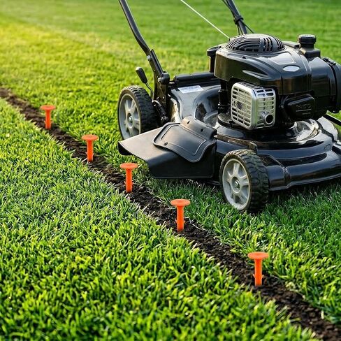 30 Pack 5.9 Inch Red Property Line Markers, Survey Stakes for Garden Edging, Lawn Boundaries, Weed Barrier, Landscape Fabric, High Visibility Survey Markers in Kuwait