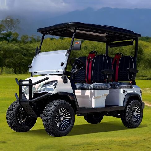 LANGWEI 4 ركاب كهربائي كروزر للبالغين، عربة جولف قوية شديدة التحمل للتطبيقات الترفيهية والزراعية والتجارية in Kuwait