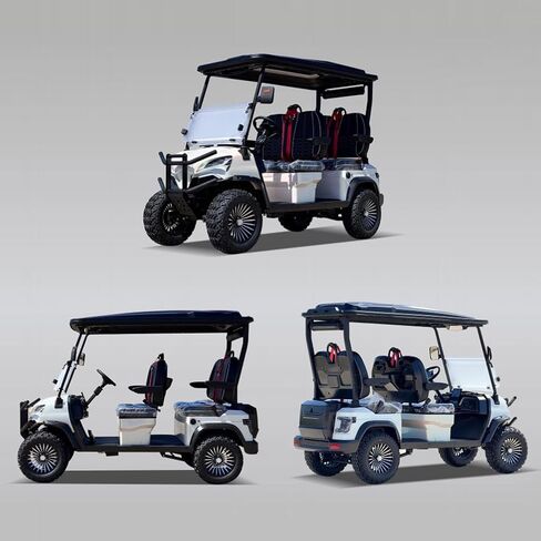 LANGWEI 4 ركاب كهربائي كروزر للبالغين، عربة جولف قوية شديدة التحمل للتطبيقات الترفيهية والزراعية والتجارية in Kuwait