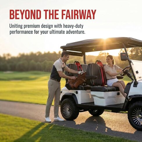 LANGWEI 4 ركاب كهربائي كروزر للبالغين، عربة جولف قوية شديدة التحمل للتطبيقات الترفيهية والزراعية والتجارية in Kuwait