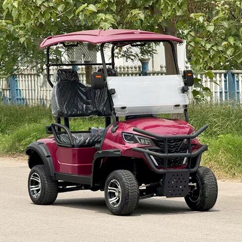 LANGWEI Red,Electric Golf Cart, 2-Seater Heavy Duty Street Legal Electric Vehicle with Comfortable Luxury Seats for Every Terrain Travel in Kuwait