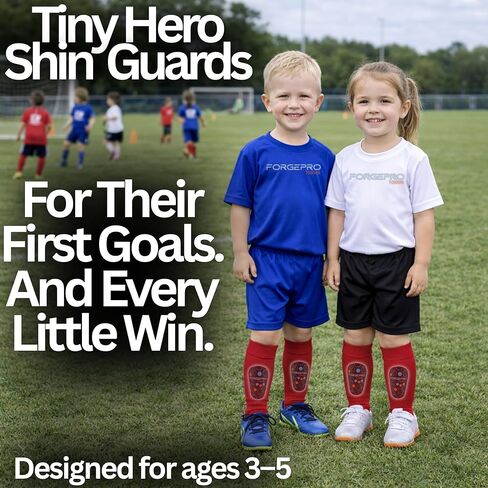 Toddler Soccer Shin Guards for Boys and Girls (Ages 3–5)- Tiny Hero | Lightweight, Soft EVA Shin Pads | Gentle Protection| Easy Slip-in, Child-Safe Materials in Saudi Arabia