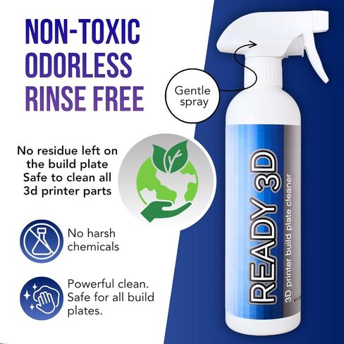 غراء لاصق للوحة البناء 3.38 أونصة للطابعة ثلاثية الأبعاد ومنظف لوحة البناء 16 أونصة - طبقات أولى ممتازة، إصدار طباعة سهل، تركيبة من الدرجة الممتازة، صنع في الولايات المتحدة الأمريكية، آمن PLA/ABS/PETG/TPU، غير سام، بدون رائحة in Kuwait
