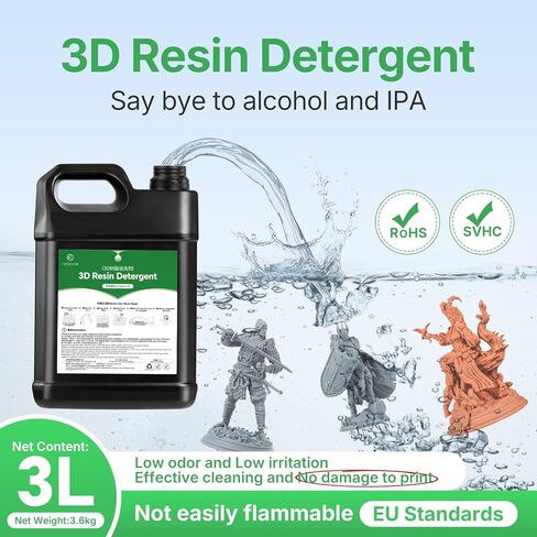 RESIONE 3D Resin Detergent 3.6KG, Safe Non-Flammable Cleaner for 3D Printed Parts – Effective Resin Remover Without White Residue, Gentle Formula for Home Use, Long-Lasting and Cost-Effective in Kuwait