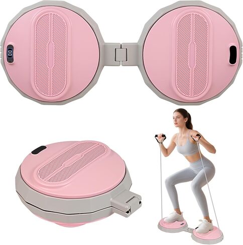 جهاز تويستر للخصر، لوح تمرين محمول قابل للطي للنساء والرجال، جهاز تويستر بدون ضوضاء لمعدات الصالة الرياضية المنزلية، سعة 618 رطلاً | تتبع الممثلين in Kuwait