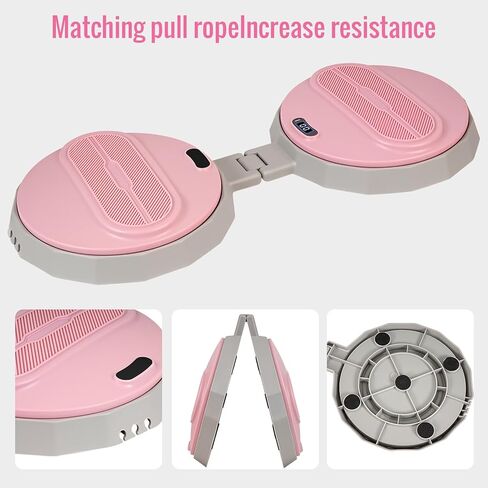 جهاز تويستر للخصر، لوح تمرين محمول قابل للطي للنساء والرجال، جهاز تويستر بدون ضوضاء لمعدات الصالة الرياضية المنزلية، سعة 618 رطلاً | تتبع الممثلين in Kuwait