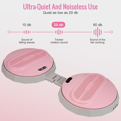 جهاز تويستر للخصر، لوح تمرين محمول قابل للطي للنساء والرجال، جهاز تويستر بدون ضوضاء لمعدات الصالة الرياضية المنزلية، سعة 618 رطلاً | تتبع الممثلين in Kuwait