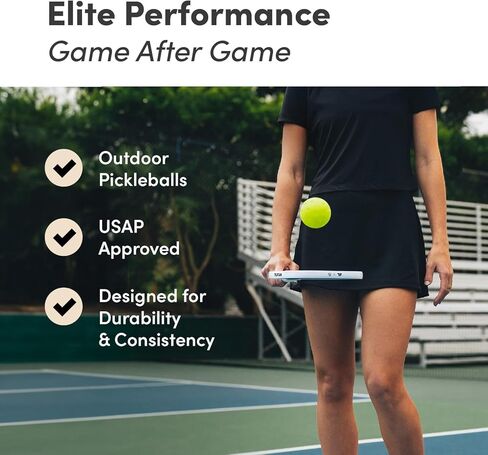 CRBN Pickleball - C40 Balls 6, 12, 100 Pack - Outdoor Pickleball Balls - Built for Durability & Precision - Roto-Molded 1-Piece Design in Saudi Arabia