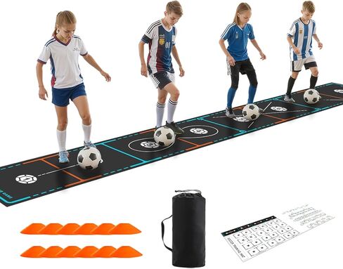 Soccer Training Mat with Integrated Ladder & Cones | 4-in-1 Football Footwork Agility Trainer for Team Practice | Non-Slip Speed & Ball Control Exercise Mat in Kuwait