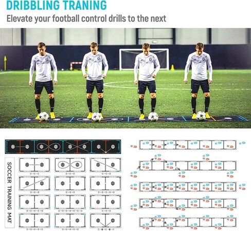 Soccer Training Mat with Integrated Ladder & Cones | 4-in-1 Football Footwork Agility Trainer for Team Practice | Non-Slip Speed & Ball Control Exercise Mat in Kuwait