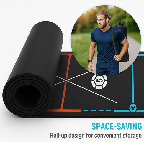 Soccer Training Mat with Integrated Ladder & Cones | 4-in-1 Football Footwork Agility Trainer for Team Practice | Non-Slip Speed & Ball Control Exercise Mat in Kuwait