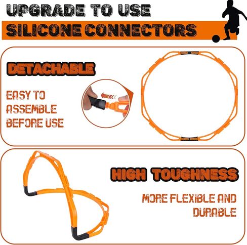 Hikeen Octagonal Agility Rings, Speed Rings, Youth Agility Footwork Training and Speed Hurdles Ladder, Fitness Equipment Sport Workout for Soccer, Home Gym, 6 Firm Rings Set in Kuwait