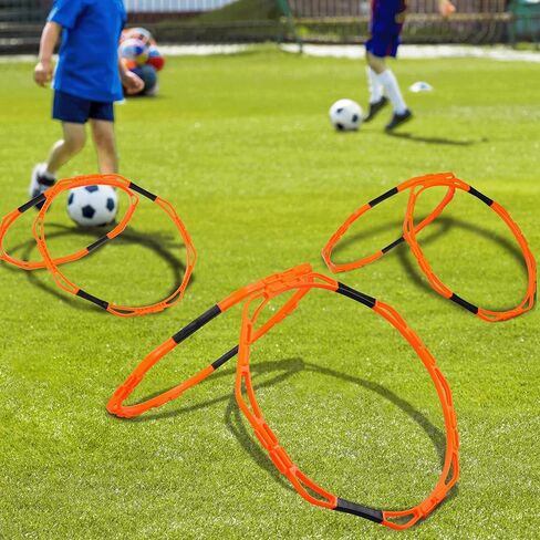 Hikeen Octagonal Agility Rings, Speed Rings, Youth Agility Footwork Training and Speed Hurdles Ladder, Fitness Equipment Sport Workout for Soccer, Home Gym, 6 Firm Rings Set in Kuwait