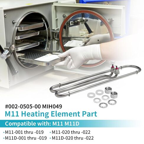 Heating Element for Midmark M11 M11D Steam Replacement-M11 Heating Element Part #002-0505-00 MIH049 120V with Heater Mounting Hardware 002-1350-00 and Wrench + Double-Ended Screwdriver in Kuwait