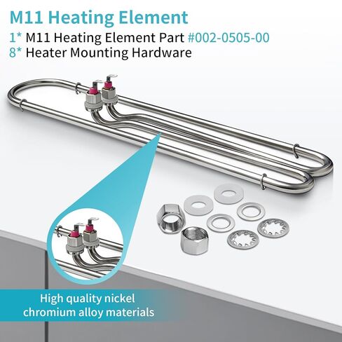 Heating Element for Midmark M11 M11D Steam Replacement-M11 Heating Element Part #002-0505-00 MIH049 120V with Heater Mounting Hardware 002-1350-00 and Wrench + Double-Ended Screwdriver in Kuwait