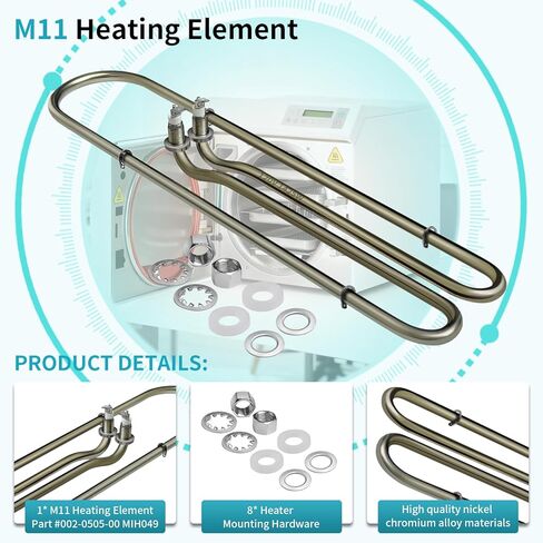 M11 Heating Element for Midmark M11 M11D Steam Replacement Part #002-0505-00 MIH049 120V with Heater Mounting Hardware in Kuwait