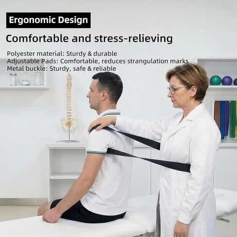 حزام تعبئة فائق - حزام ممتاز للعلاج الطبيعي، وإعادة التأهيل، والتمدد، والتنقل، والتوتر القابل للتعديل، أزرق مبطن in Kuwait