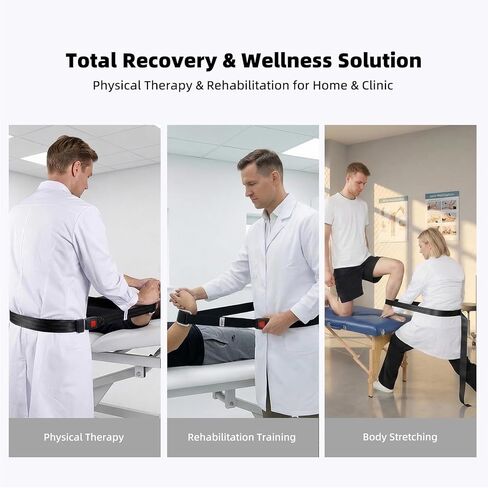 حزام تعبئة فائق - حزام ممتاز للعلاج الطبيعي، وإعادة التأهيل، والتمدد، والتنقل، والتوتر القابل للتعديل، أزرق مبطن in Kuwait