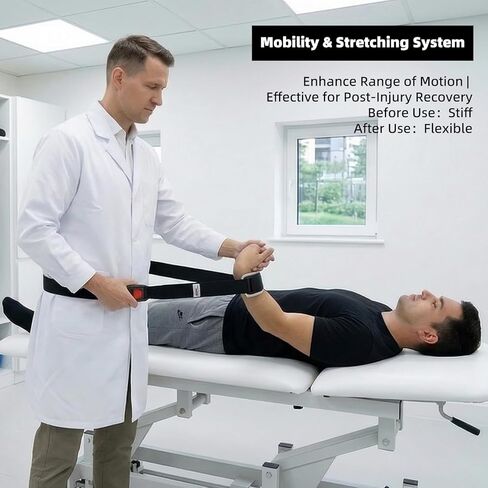 حزام تعبئة فائق - حزام ممتاز للعلاج الطبيعي، وإعادة التأهيل، والتمدد، والتنقل، والتوتر القابل للتعديل، أزرق مبطن in Kuwait