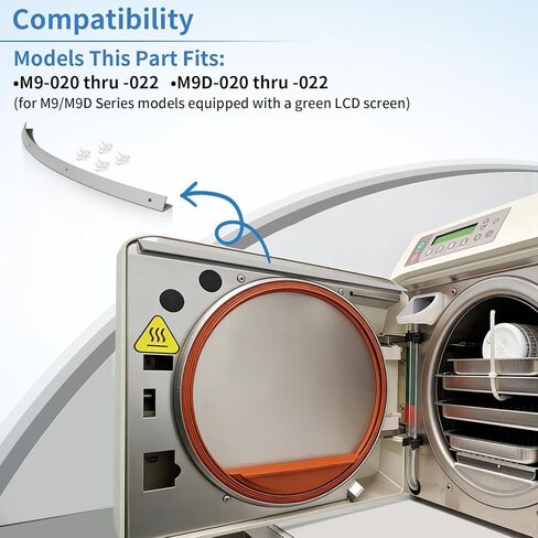 002-1244-01 Steam Block Kit for Midmark Ritter M9 M9D Series Door Gasket Steam Block Replacement & 4 Snap Clips #002-1244-01 Seal Gaskets MIK236 W/Fasteners in Kuwait