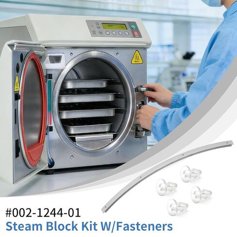 002-1244-01 Steam Block Kit for Midmark Ritter M9 M9D Series Door Gasket Steam Block Replacement & 4 Snap Clips #002-1244-01 Seal Gaskets MIK236 W/Fasteners in Kuwait